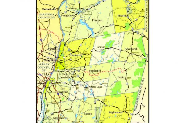 Rensselaer County Map