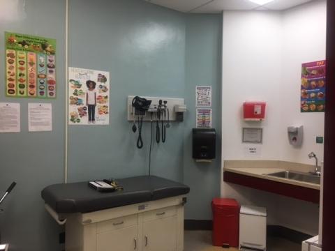Exam room at Whitney Young Health's School-Based Health Center at the Watervliet City School District.