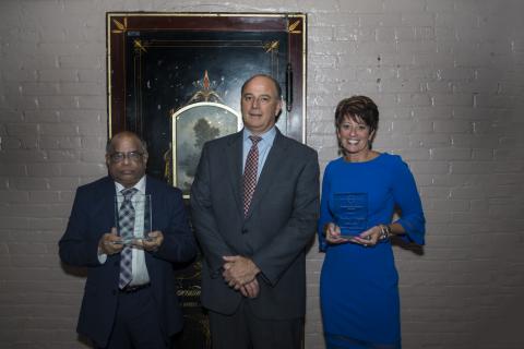 Pictured: Living the Legacy Award Recipient, Dr. Virinchi R. Bala of Whitney Young Health, David Shippee, President & CEO of Whitney Young Health and the Community Partner Award Recipient Dr. Lori S. Caplan, Superintendent of Watervliet City Schools. 