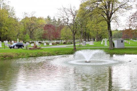 Spring grounds at Most Holy Redeemer Cemetery