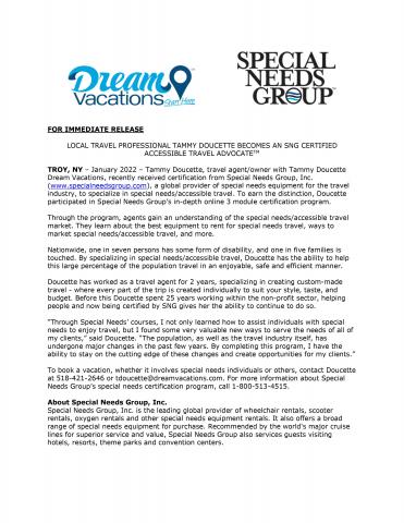 Dream Vacations - Press Release