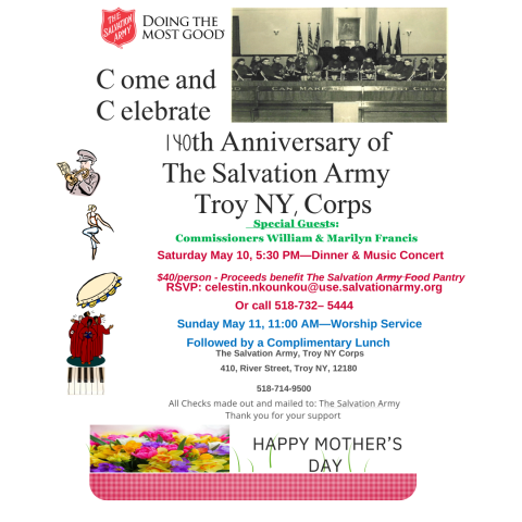 140th Anniversary of The Salvation Army Troy NY, Corps