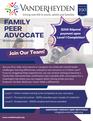 Vanderheyden's Peer Workforce with Lived Experience Initiative