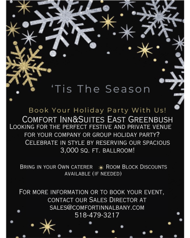 Book your Holiday Party with Comfort Inn & Suites East Greenbush