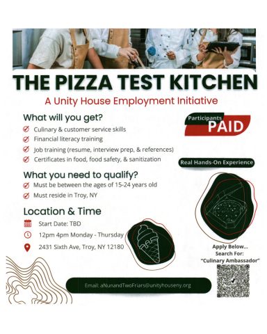 Unity House Launching Pizza Test Kitchen in 2026