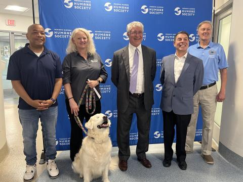 Assembly Speaker Carl E. Heastie, Vice President for Shelter Operations Nancy Haynes, Shelter Ambassador and Alumnus Cloud, Assemblymember Phil Steck, Village of Menands Mayor Brian Marsh, Village of Menands Deputy Mayor, and Albany County Legislator Tim Lane.