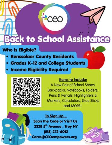 Back to school assistance 
