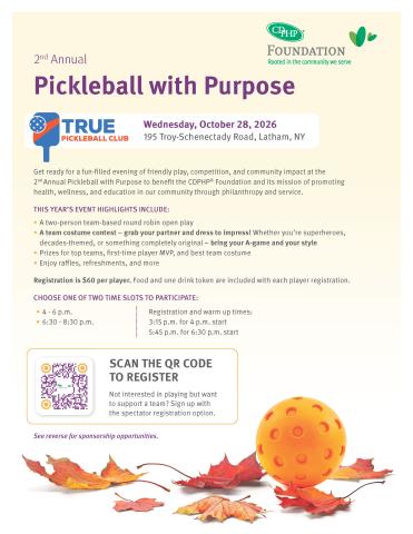 2nd Annual Pickleball with Purpose Flyer